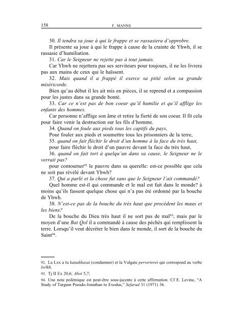 Le Targum Lamentations - Manuscrit Urbinati 1. Traduction et