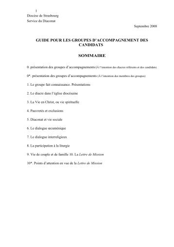 Guide pour les groupes d'accompagnement des candidats