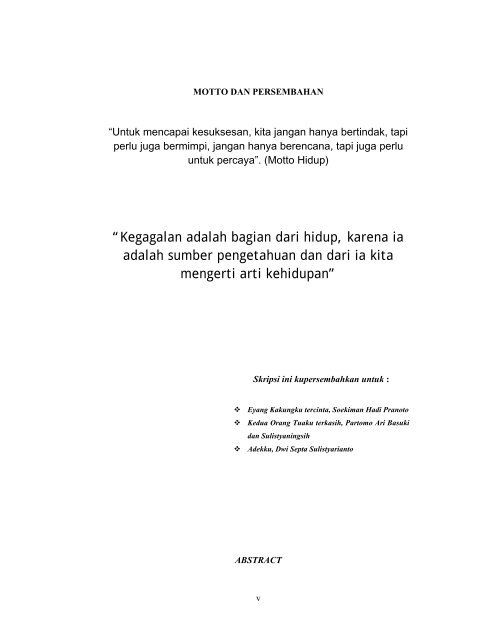 Motto Hidup Untuk Skripsi Ide Judul Skripsi Universitas