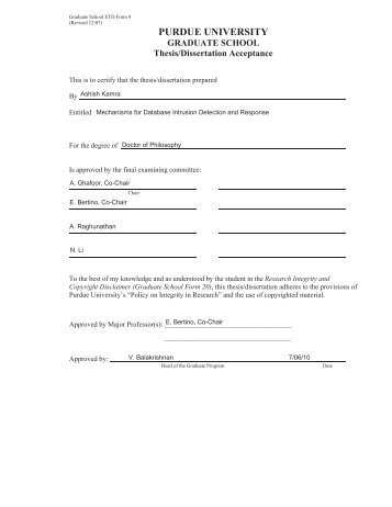 Mechanisms for Database Intrusion Detection and Response - ADReM