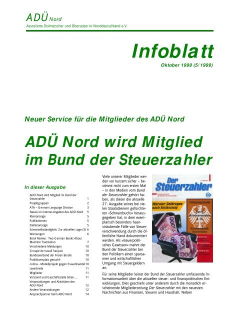 Infoblatt - ADÜ Nord