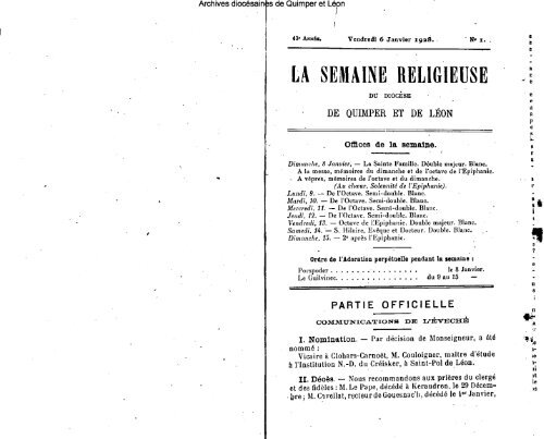 La Semaine Religieuse Diocese De Quimper Et Du Leon La Semaine Religieuse Diocese De Quimper Et Du Leon
