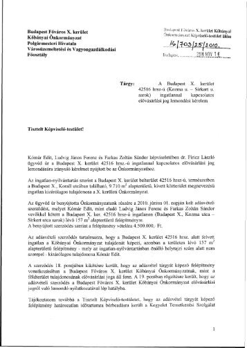 A Budapest X. kerület, 42516 hrsz.-ú (Kozma u. – Sírkert u. sarok)