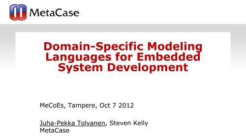 Domain-Specific Modeling Languages for Embedded System ...