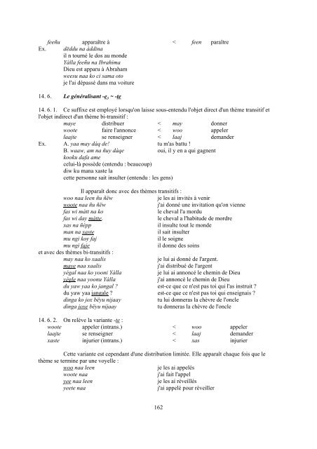 LE SYSTEM VERBAL DU WOLOF Par Eric Church - Paul-Timothy