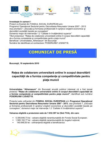 Comunicat de presa - Athenaeum.pdf - Advanced eLearning