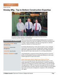 Kinsley Mfg.: Top to Bottom Construction Expertise - Peddinghaus