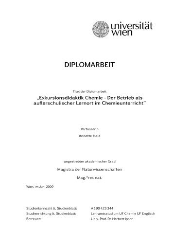 diplomarbeit - Österreichisches Kompetenzzentrum für Didaktik der ...