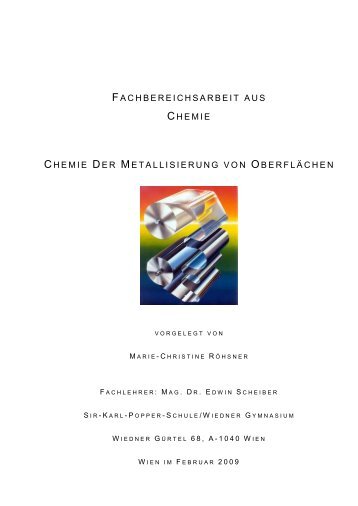 fachbereichsarbeit aus chemie chemie der ... - Universität Wien