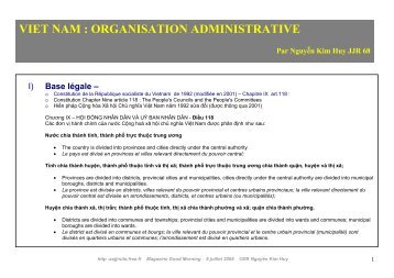 VIET NAM : ORGANISATION ADMINISTRATIVE - aejjr - Free