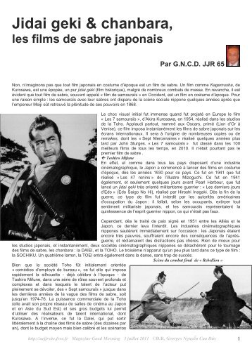 Jidai geki & chanbara, les films de sabre japonais Par ... - aejjr - Free