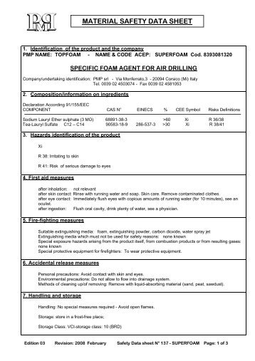 MATERIAL SAFETY DATA SHEET