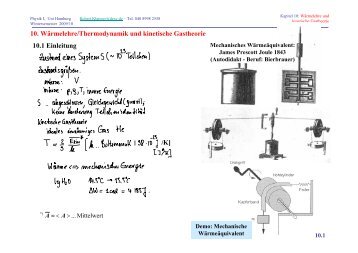 10. Wärmelehre/Thermodynamik und kinetische Gastheorie ... - Desy