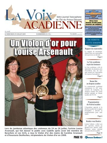 Un Violon d'or pour Louise Arsenault - La Voix acadienne