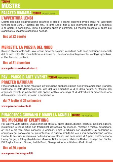 gli appuntamenti nel territorio (PDF) - Città di Torino