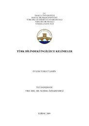 TÜRK K DİLİN NDEKİ İNGİL LİZCE K KELİM MELER