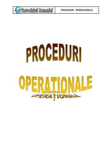 Proceduri Operationale