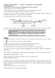 Nouvelle Calédonie 11/2004 Exercice 1 : La physique et le violon (4 ...