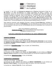 Publication lauréats 2013 (PDF) - Concours de musique de la Capitale