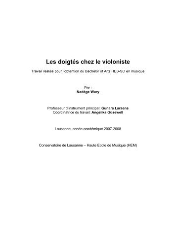 Les doigtés chez le violoniste - HEMU