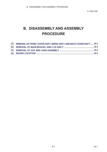 B. DISASSEMBLY AND ASSEMBLY PROCEDURE
