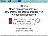 Opracowanie nowej, prostszej i tańszej przekładni zębatej ... - AeroNet