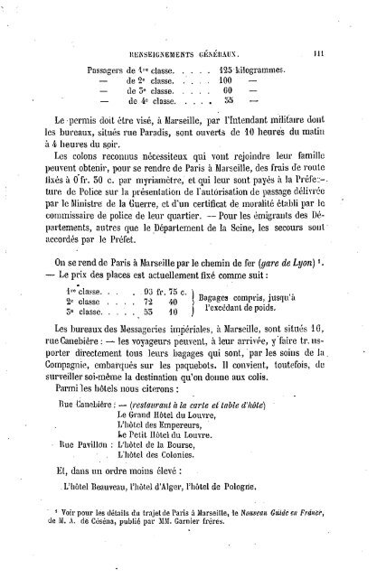 Guide Filias du voyageur en Algérie, 1865 - Accueil