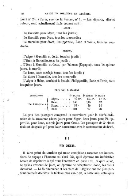 Guide Filias du voyageur en Algérie, 1865 - Accueil