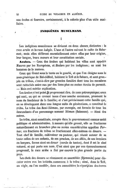 Guide Filias du voyageur en Algérie, 1865 - Accueil