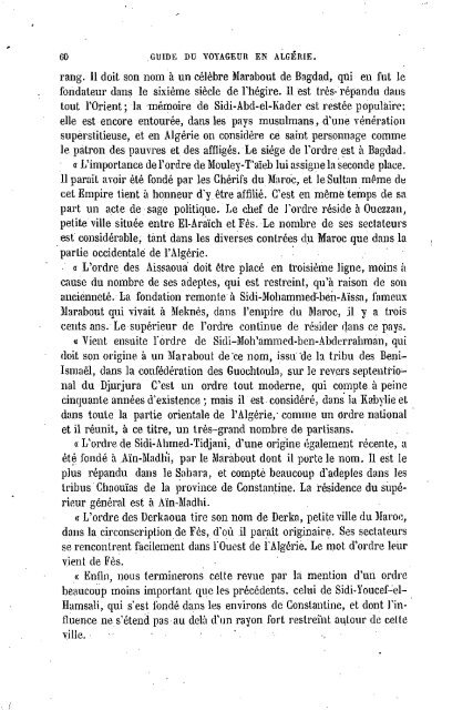 Guide Filias du voyageur en Algérie, 1865 - Accueil