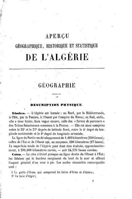 Guide Filias du voyageur en Algérie, 1865 - Accueil