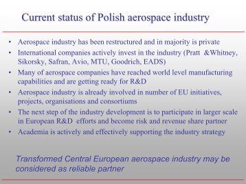 Current status of Polish aerospace industry - AeroNet