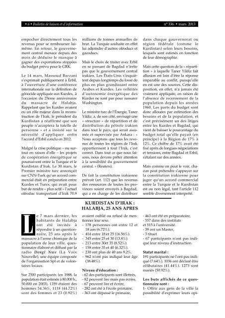 Bulletin de liaison et d'information - Institut kurde de Paris