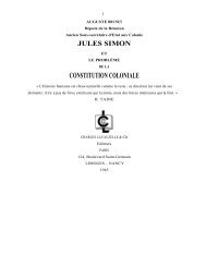 Jules Simon et le Probleme de la Constitution Coloniale