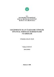 gelişmekte olan ülkelere yönelik finansal sermaye hareketleri ve ...