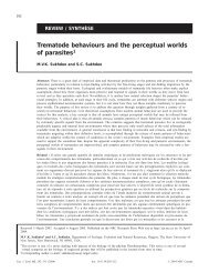 Trematode behaviours and the perceptual worlds of parasites1