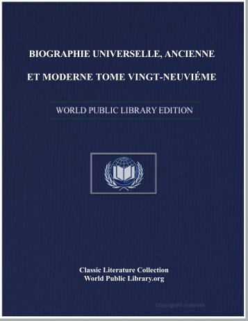 biographie universelle, ancienne et moderne tome vingt-neuviéme