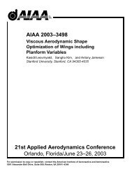 AIAA 2003–3498 21st Applied Aerodynamics Conference Orlando ...