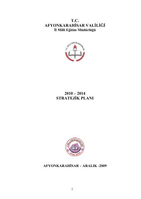 2012-2014 Stratejik Plan - Afyonkarahisar Milli Eğitim Müdürlüğü ...