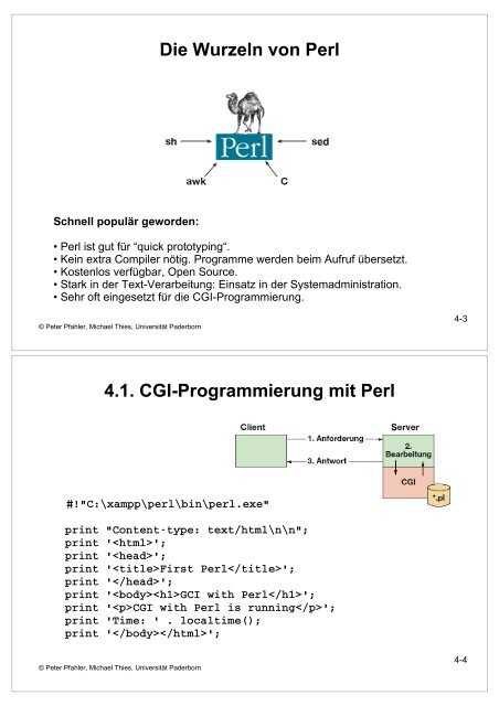 5 4. Server-seitiges Scripting mit Perl - Universität Paderborn