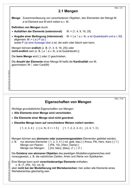 als PDF, 2 Folien/Seite - Fachgebiet Programmiersprachen ...