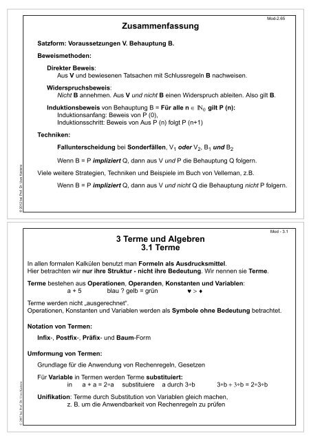 als PDF, 2 Folien/Seite - Fachgebiet Programmiersprachen ...