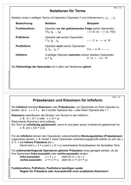 als PDF, 2 Folien/Seite - Fachgebiet Programmiersprachen ...