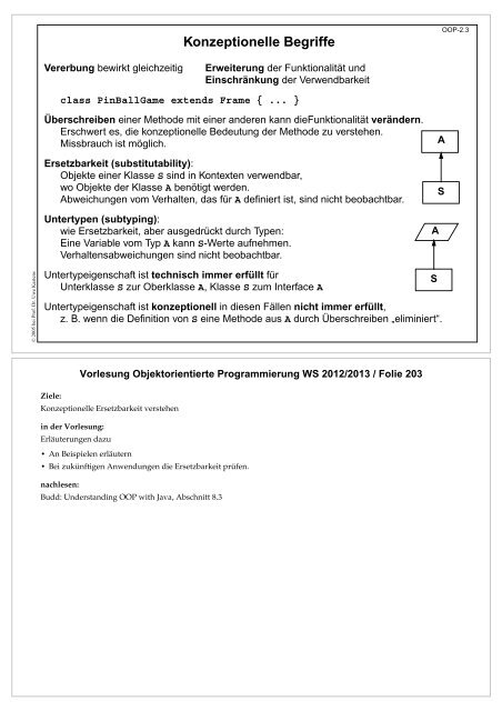 Objektorientierte Programmierung - Fachgebiet ...