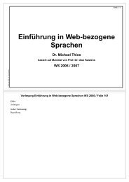 S1 Einführung in Web-bezogene Sprachen - Fachgebiet ...