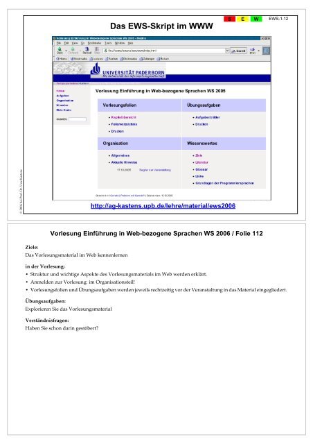 S1 Einführung in Web-bezogene Sprachen - Fachgebiet ...