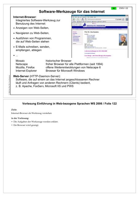 S1 Einführung in Web-bezogene Sprachen - Fachgebiet ...