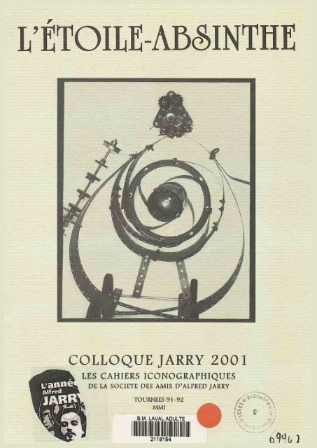 Colloque 2001 ; cahier iconographique 3 - Société des Amis d'Alfred ...