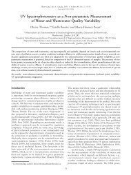 UV Spectrophotometry as a Non-parametric Measurement of Water ...
