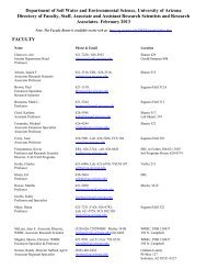 SWES Department Directory - University of Arizona